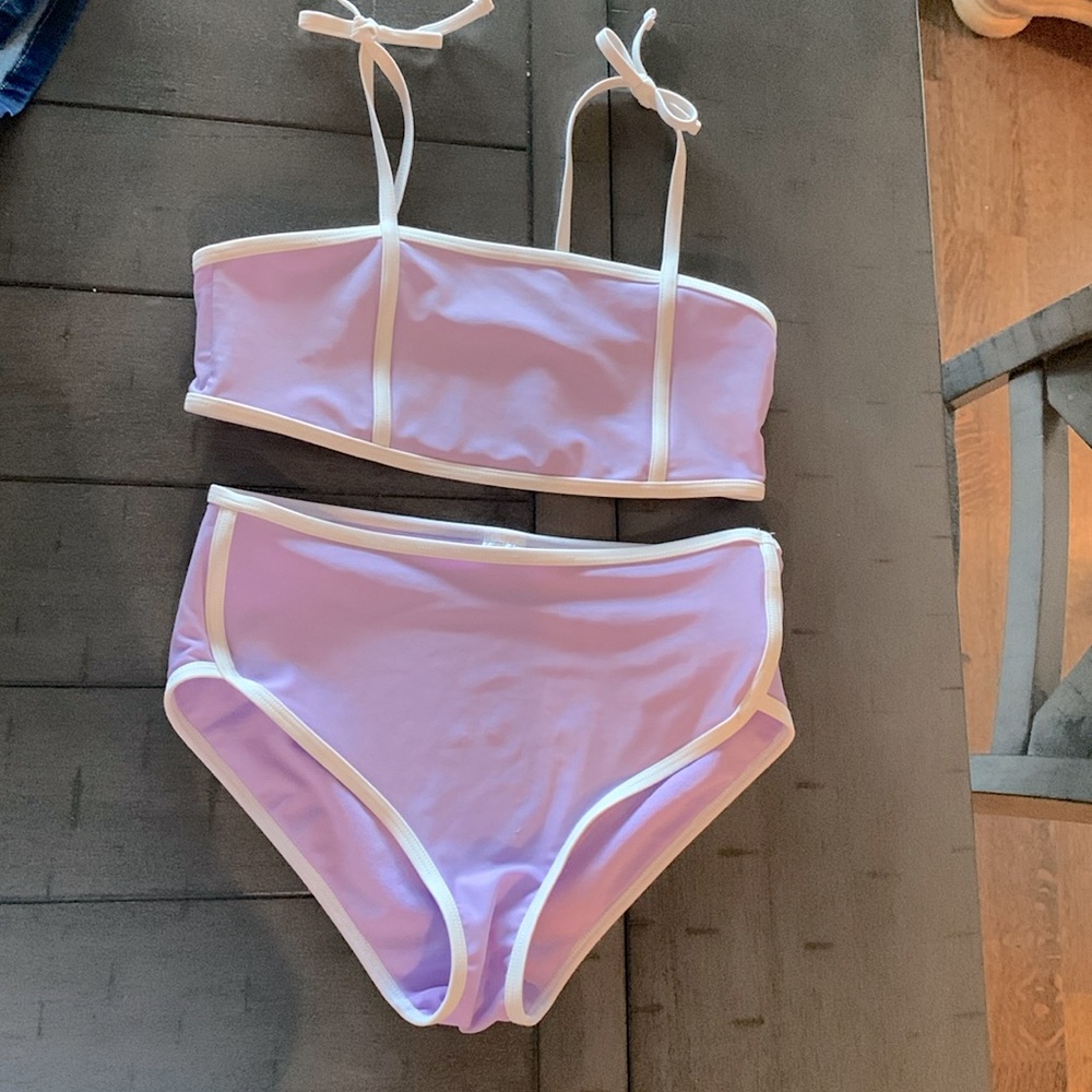 Girls purple and white bikini set.
